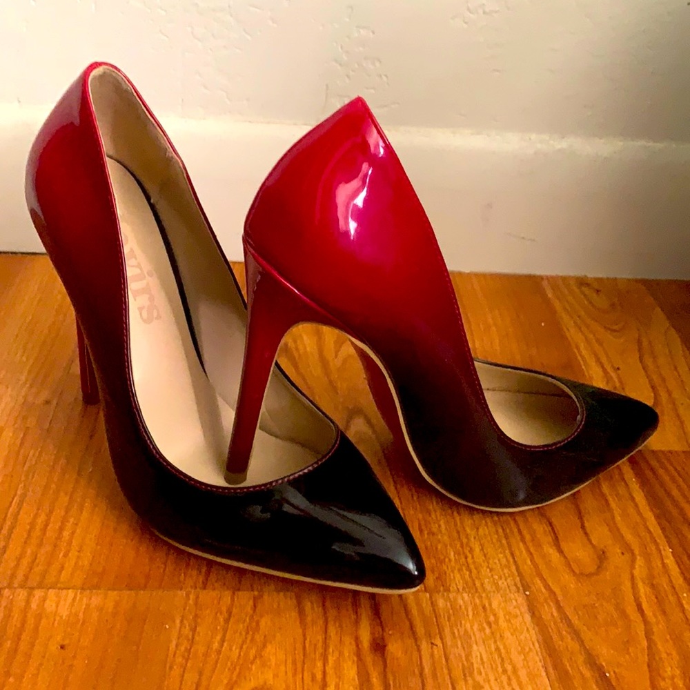 Black/Red Heels 3.5 in